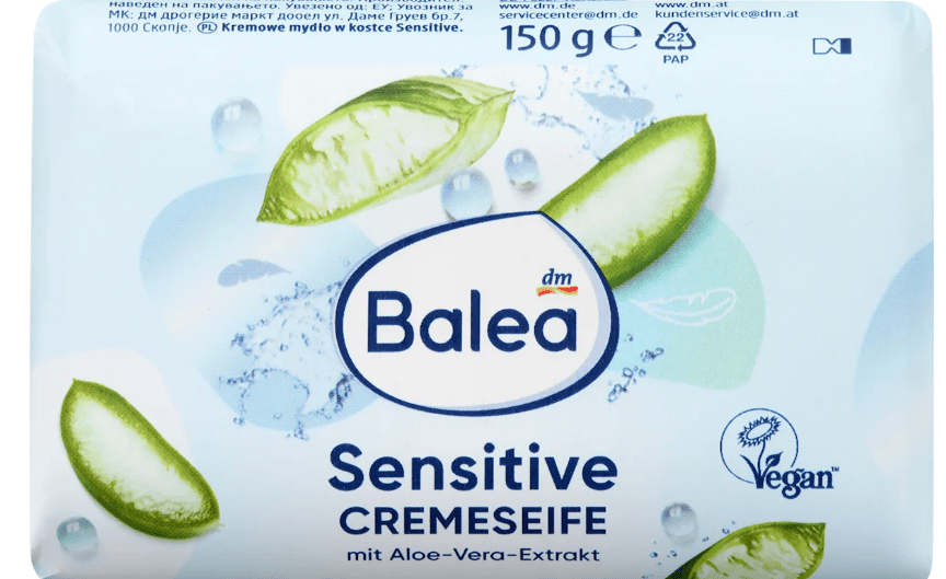 Savon en barre, savon crème pour peaux sensibles, 150 g