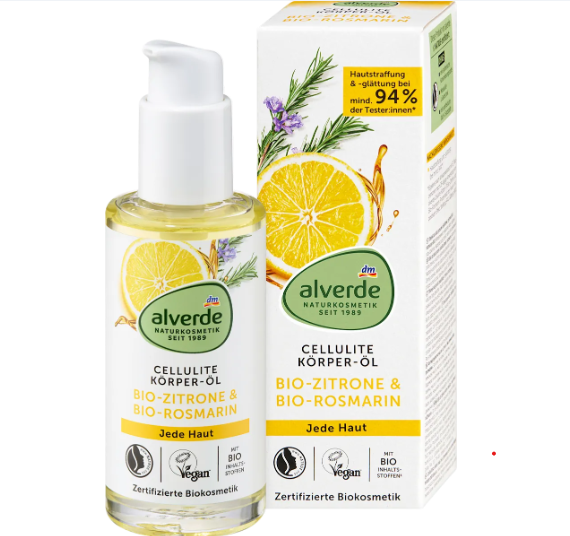 Huile corporelle anti-cellulite, citron et romarin,