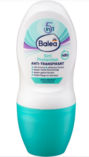 Déodorant anti-transpirant roll-on 5 en 1, 50 ml