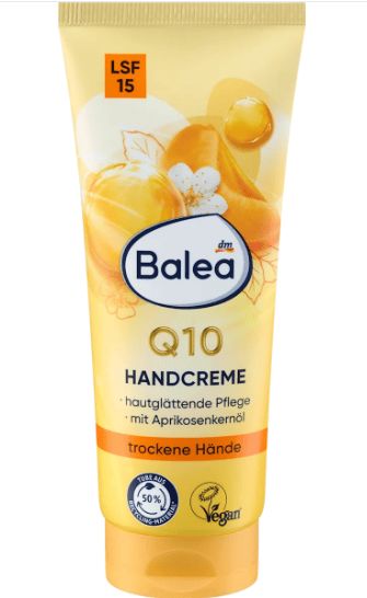 Crème mains Q10 à l'huile d'abricot et SPF 15, 100 ml